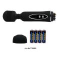 Шелковистый универсальный вибромассажёр черного цвета с насадками Power Wand Massage Kit Black