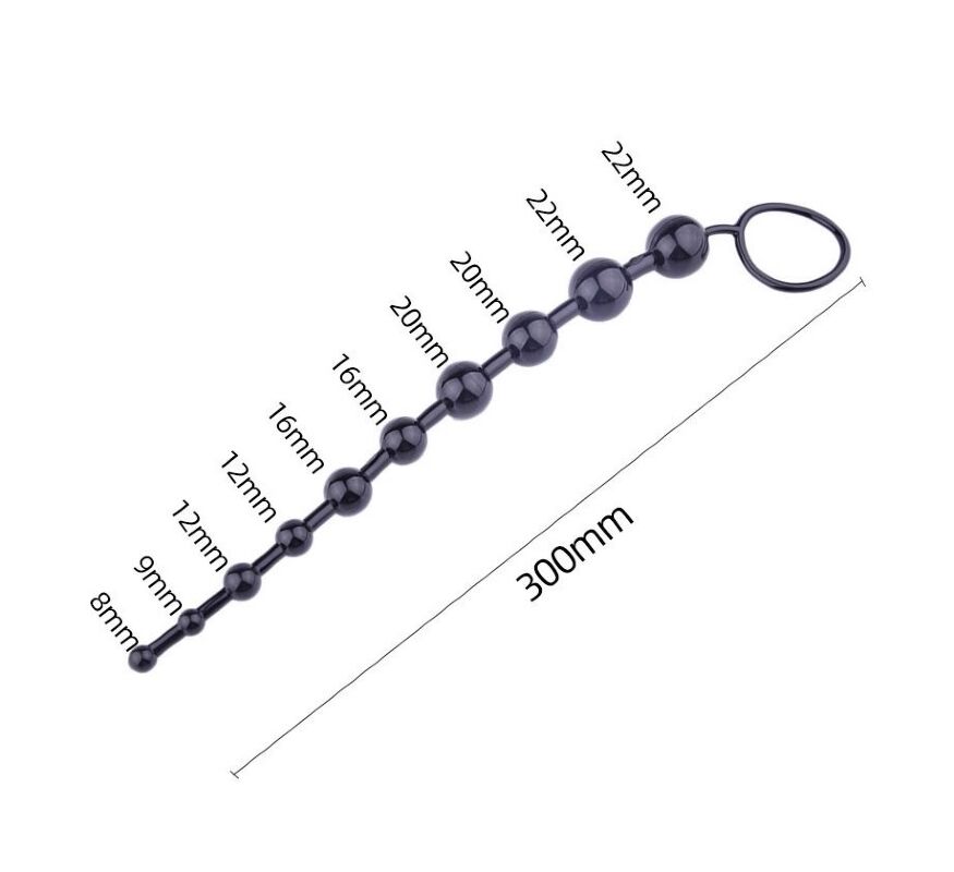 Анальные бусы Jelly Anal Beads Black, SKN-ANL033 Black