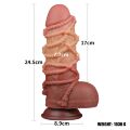 Толстый член с веревкой - Dual-Layered Silicone Cock With Rope 9.5" Flesh