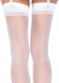 Чулки сексуальные One Size Lynn Sheer Backseam Stockings от Leg Avenue, белые