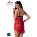 Прозрачный пеньюар с открытой грудью CHERRY CHEMISE red L/XL - Passion Exclusive, трусики