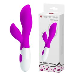 Силиконовый вибратор с дополнительной стимуляцией клитора Pretty Love Newman Vibrator Purple