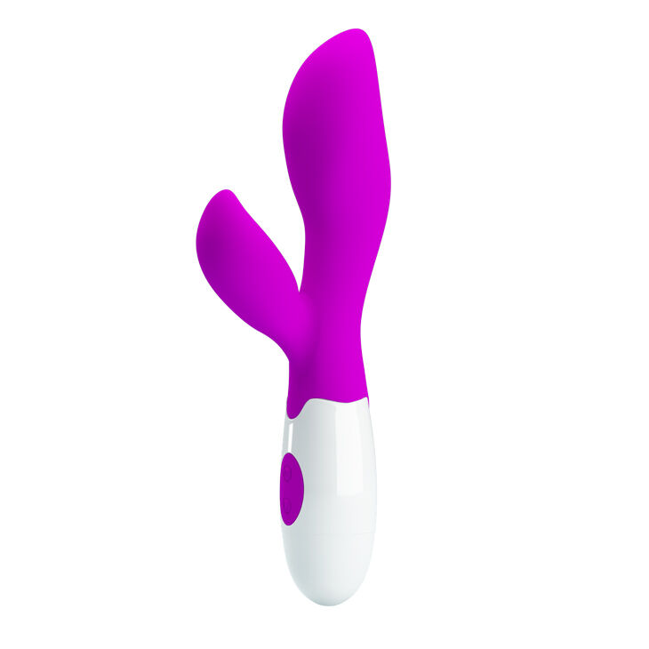 Силиконовый вибратор с дополнительной стимуляцией клитора Pretty Love Newman Vibrator Purple