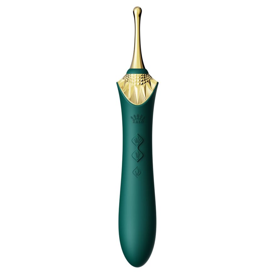 Мультифункциональный вибратор Zalo — Bess 2 Turquoise Green, 4 насадки, подогрев