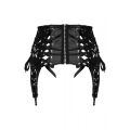 Пояс для чулок спандекс+гипюр F143 Noir Handmade S