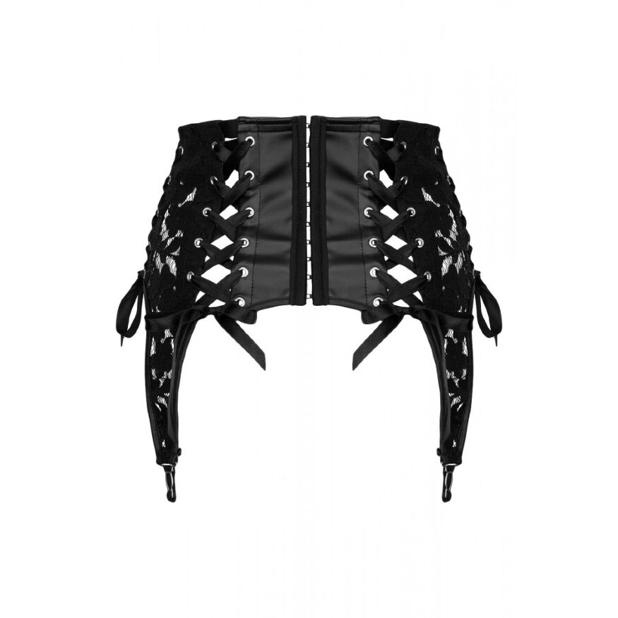 Пояс для чулок спандекс+гипюр F143 Noir Handmade S