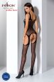 Бодистокинг BS057 black Passion, с имитацией чулок, с открытым доступом, S/L