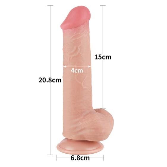 Реалистичный член с двигающейся кожей Sliding-Skin Dual Layer Dong 8" Flesh
