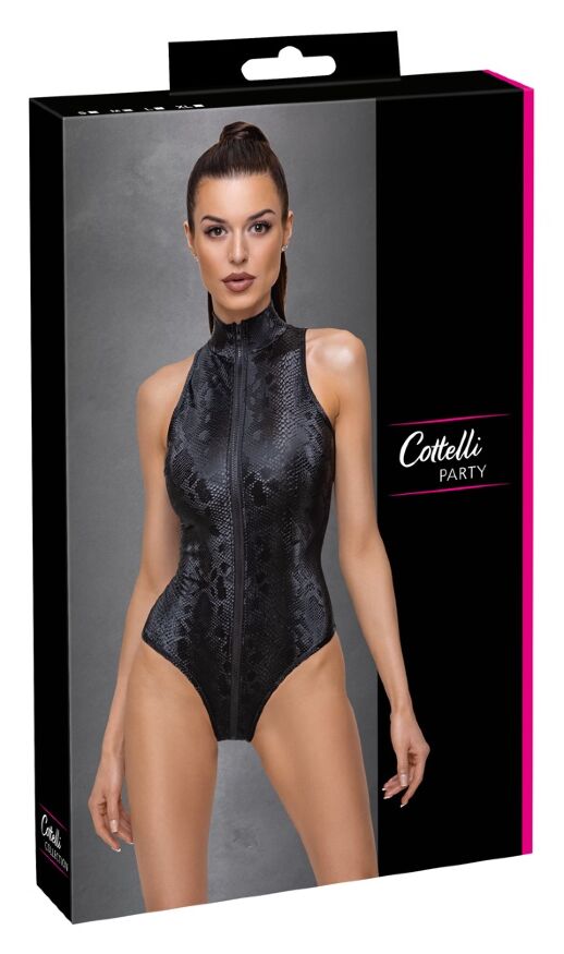 Спокусливе боді приталеного крою з ефектом другої шкіри 2643111 Cottelli Collection Body Snake - black - XL