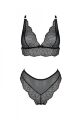Комплект Passion AMBERLY SET black, S/M, бралетт и трусики бразилиана