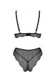 Комплект Passion AMBERLY SET black, S/M, бралетт и трусики бразилиана