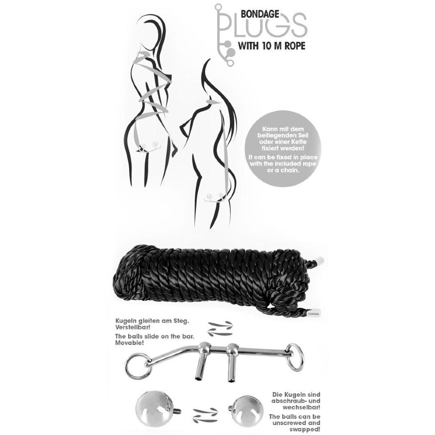 Система фиксации Bondage Plugs with 10 m Rope