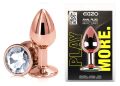 Анальная пробка с кристаллом EGZO - Rose Gold Round Plug Clear size M