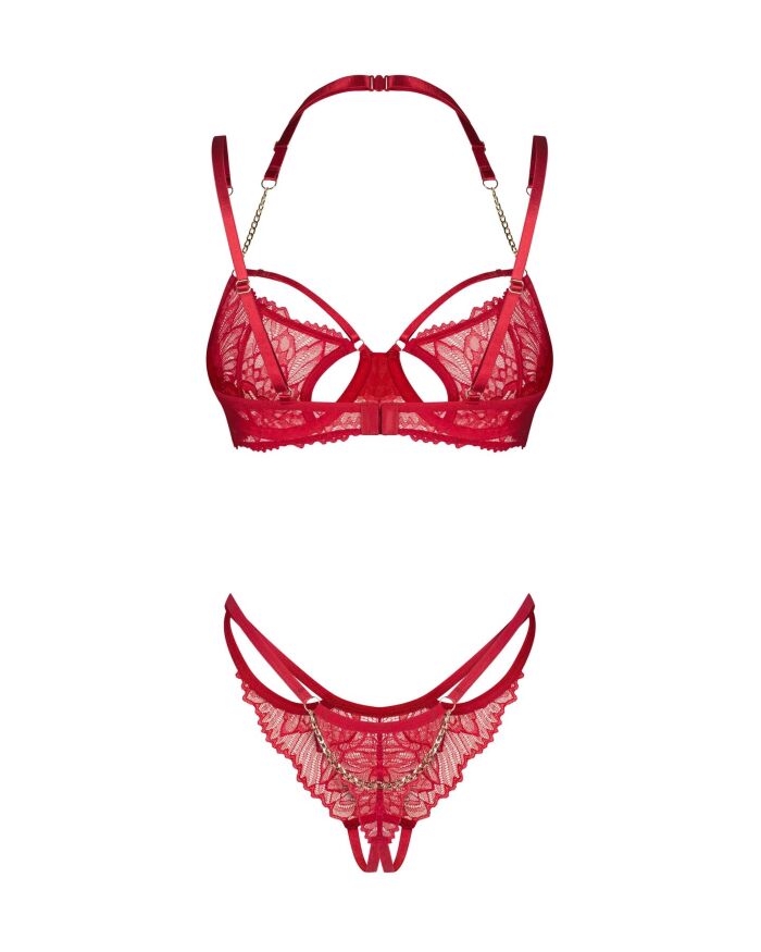 Комплект Obsessive Matildea 2-pcs crotchless set 2XL/3XL