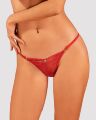 Obsessive Lacelove thong - кружевные эротические стринги, M/L (красный)