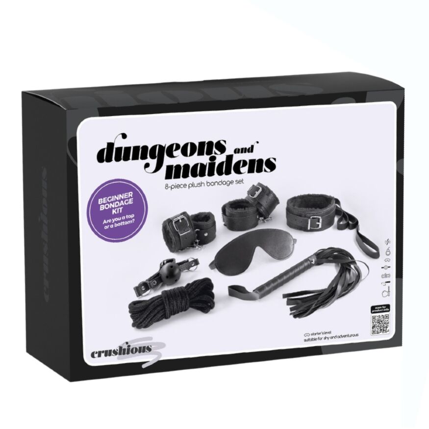Комплект для БДСМ CRUSHIOUS Dungeons &amp; Maidens чёрный, 8 предметов