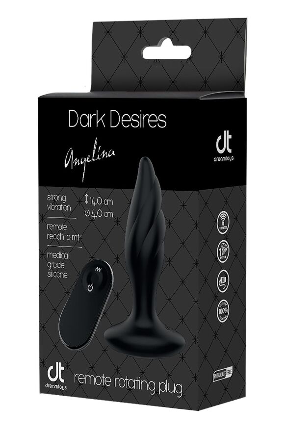 Волнистая анальная пробка с пультом управления.DARK DESIRES ANGELINA