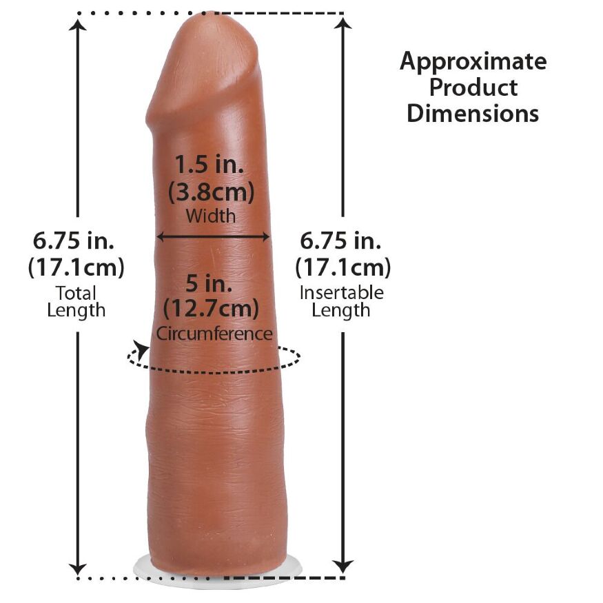 Фаллоимитатор со съемной присоской Doc Johnson The Realistic Cock ULTRASKYN - 7 Inch Caramel