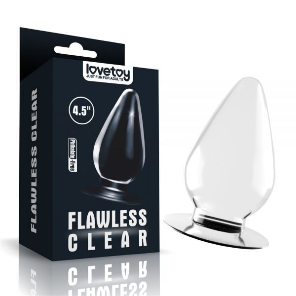 Анальная пробка конической формы 4.5'' Flawless Clear Anal Plug, Clear