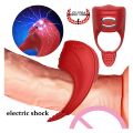 Эрекционное кольцо с электростимуляцией Foxshow – Vibrator – Silicone Ring Red USB