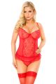 Корсет и трусики с разрезом сзади SoftLine Capri 1886 красный, L