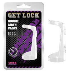 Ерекційне кільце Chisa Get Lock Double Girth Cages з двома кріпленнями, прозоре