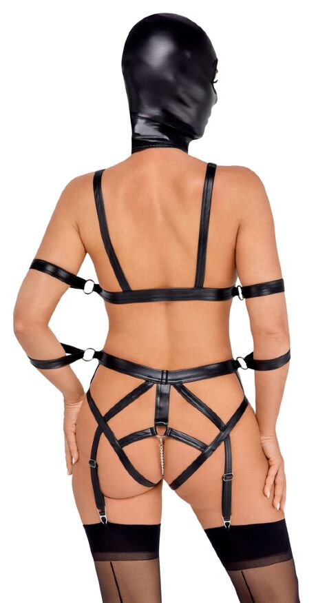 Боді з маскою - 2480492 Bad Kitty Strap+Mask Set, black - XS