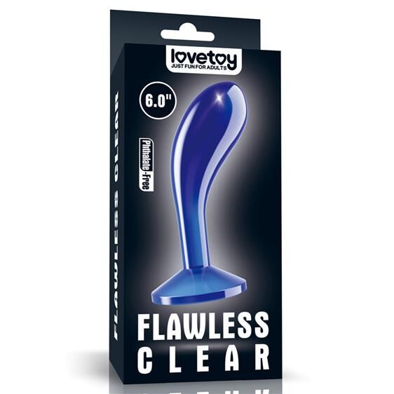 Ергономічна анальна пробка - Flawless Clear Prostate Plug 6" Blue