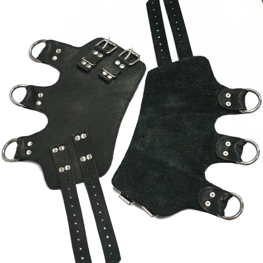 Поножі-манжети для підвісу за ноги Art of Sex  -  Leg Cuffs For Suspension, чорні, натуральна шкіра