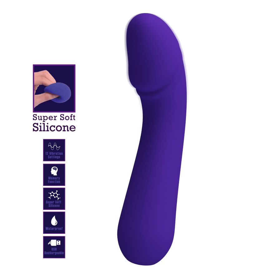 Вибромассажер для стимуляции точки G Pretty Love - Cetus Dark Purple, BI-014723-3
