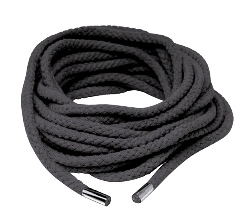 Веревка для бондажа черная Japanese Silk Rope, 10 м