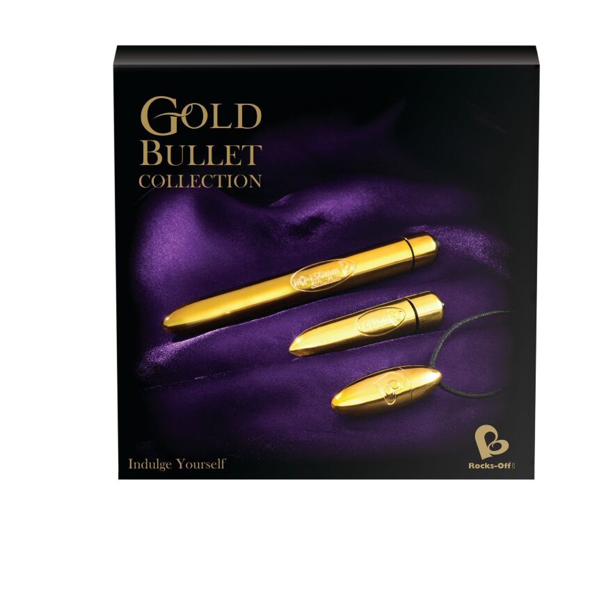 Вибронабор Rocks Off Feranti - Gold Bullet Collection (вибропулька на подвесе, вибратор, вибропуля)