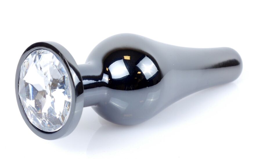 Анальная пробка Boss Series - Jewellery Dark Silver BUTT PLUG Clear, BS6400057