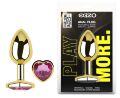 Анальная пробка с кристаллом EGZO - Gold Heart Plug Rose size S