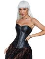 Корсет із застібкою блискавкою Star Night Sexy Leather та шнурівкою, чорний, M  (без коробки)