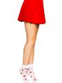 Шкарпетки жіночі з полуничним принтом Leg Avenue Strawberry ruffle top anklets One size, мереживні м