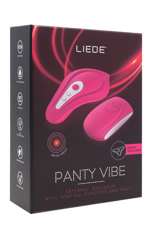 Вибратор в трусики Liebe Panty Vibe Recargable Cerise, нагрев до 39 °C, пульт, трусики в комплекте