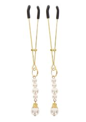 Затискачі на соски з намистинами Tweezers With Pearls Taboom, золотисті