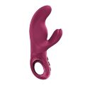 Вибратор-кролик Fun Factory MISS BI Wine Red, 2 независимых мотора, диаметр 4,2 см