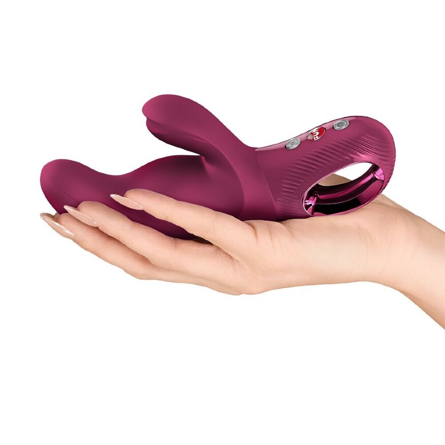 Вибратор-кролик Fun Factory MISS BI Wine Red, 2 независимых мотора, диаметр 4,2 см