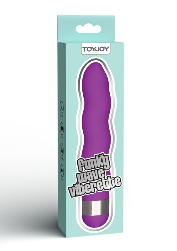 Вібратор багатошвидкісний Toy Joy Funky Wave Viberette хвилеподібної форми, колір фуксія