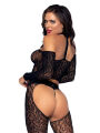 Сексуальный комплект кружевной Leg Avenue из 3 предметов,черный, O/S