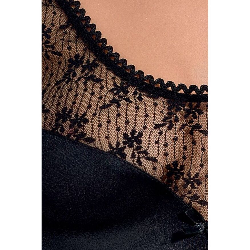 (SALE) Сорочка приталенная PETRA CHEMISE black XXL/XXXL - Passion Exclusive, трусики
