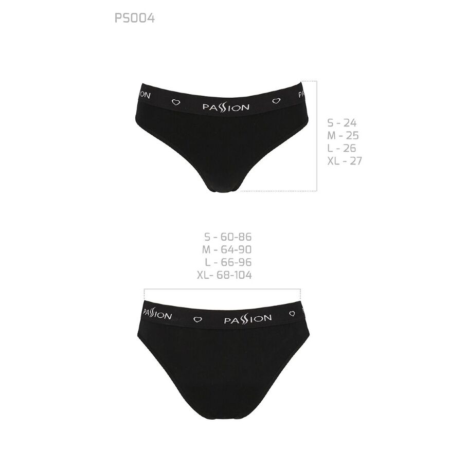 Трусики-слипы из хлопка с эластаном PS004 PANTIES black S - Passion