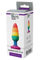 Райдужна анальна пробка COLOURFUL LOVE RAINBOW ANAL PLUG MEDIUM