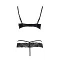 Комплект белья NORTH SET black L/XL - Passion Exclusive: лиф и трусики с элементами под латекс
