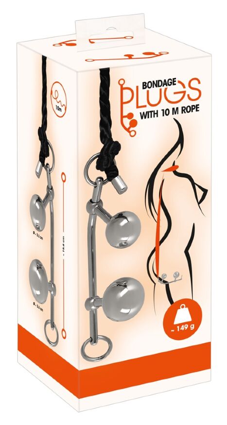 Шарики с веревкой - Bondage Plugs With 10 m Rope