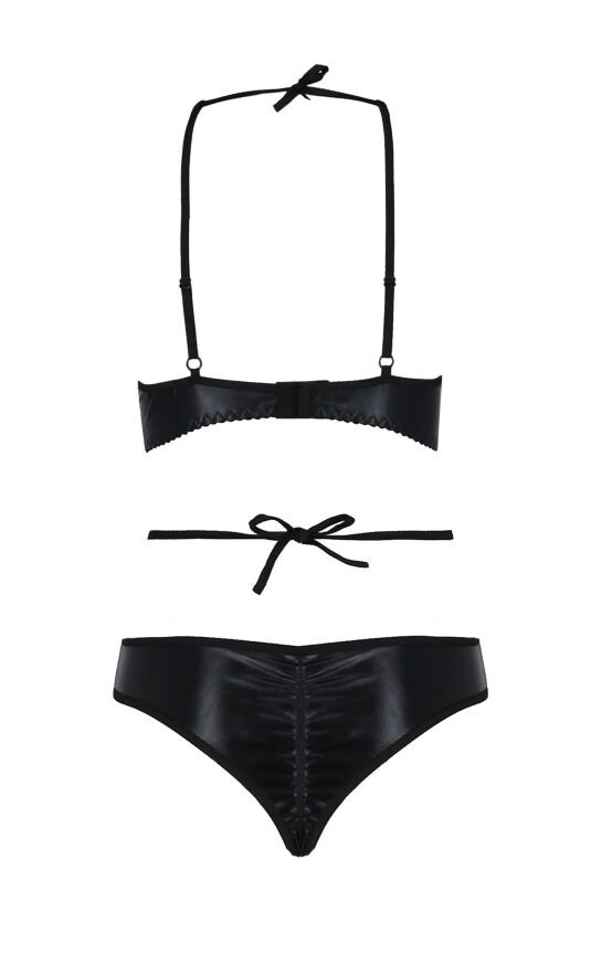 Комплект белья с декоративными эллементами NAVEL SET black S/M - Passion
