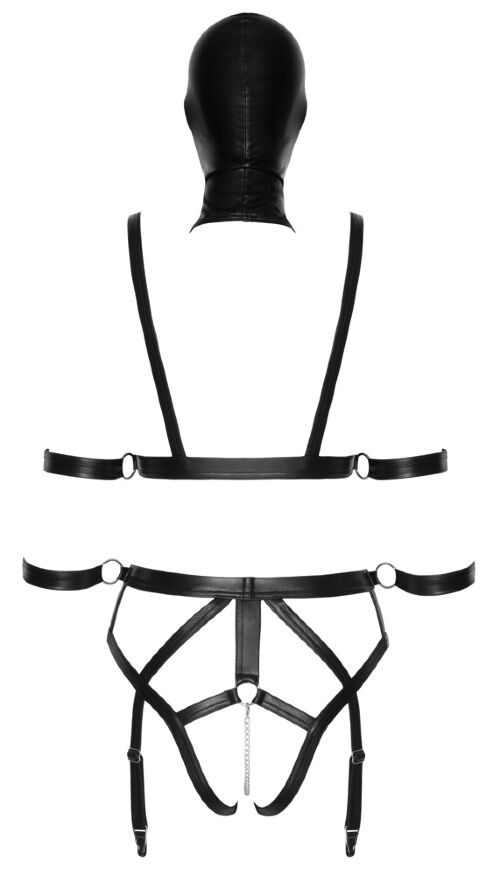 Боді з маскою - 2480492 Bad Kitty Strap+Mask Set, black - S