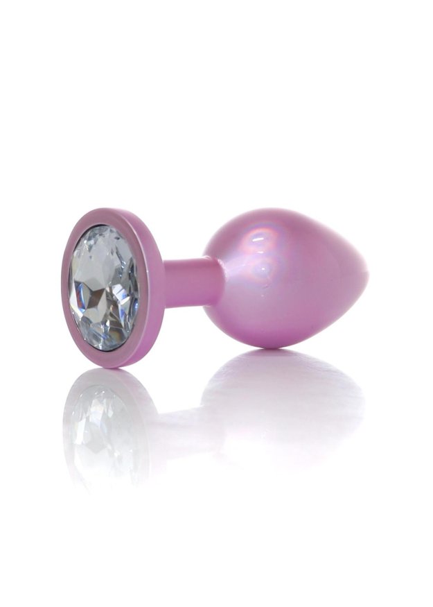 Анальна пробка - Jewellery Pearl Pink Plug Clear M